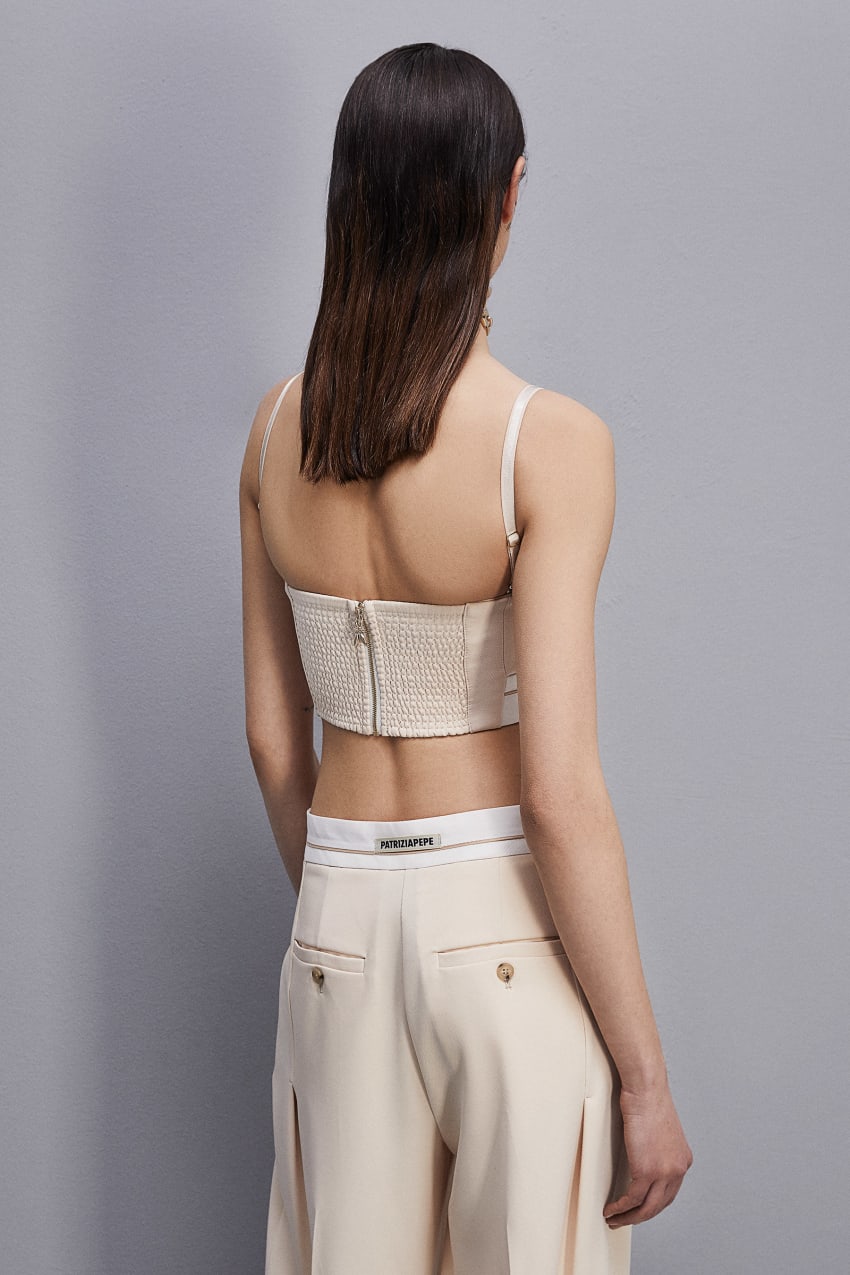 Patrizia Pepe Tailored Bustier With Belt Bézs | KIXTD4870