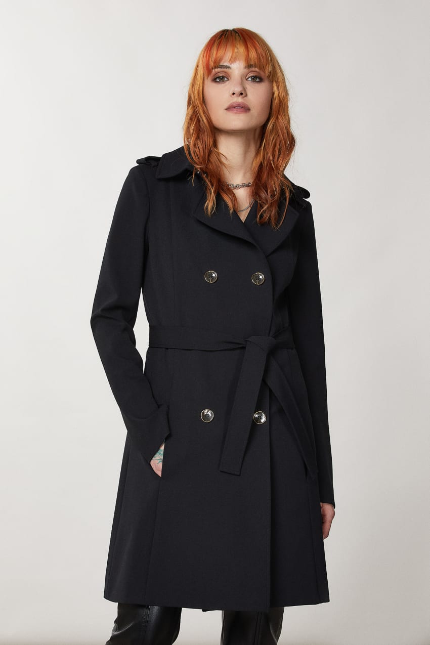 Patrizia Pepe Trench Fekete | UOHDV6984