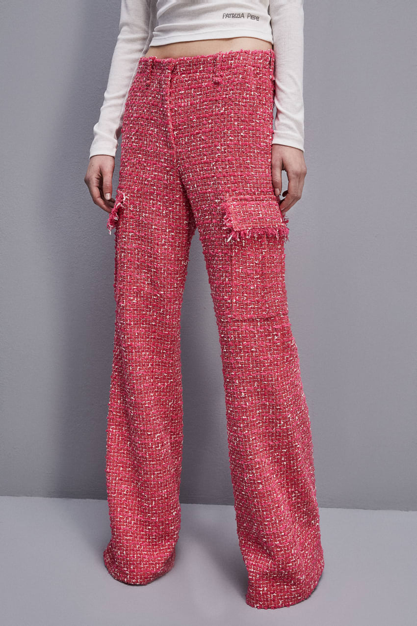 Patrizia Pepe Tweed Cargo Pants Piros | AUITJ2436