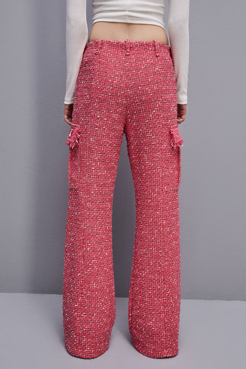 Patrizia Pepe Tweed Cargo Pants Piros | AUITJ2436