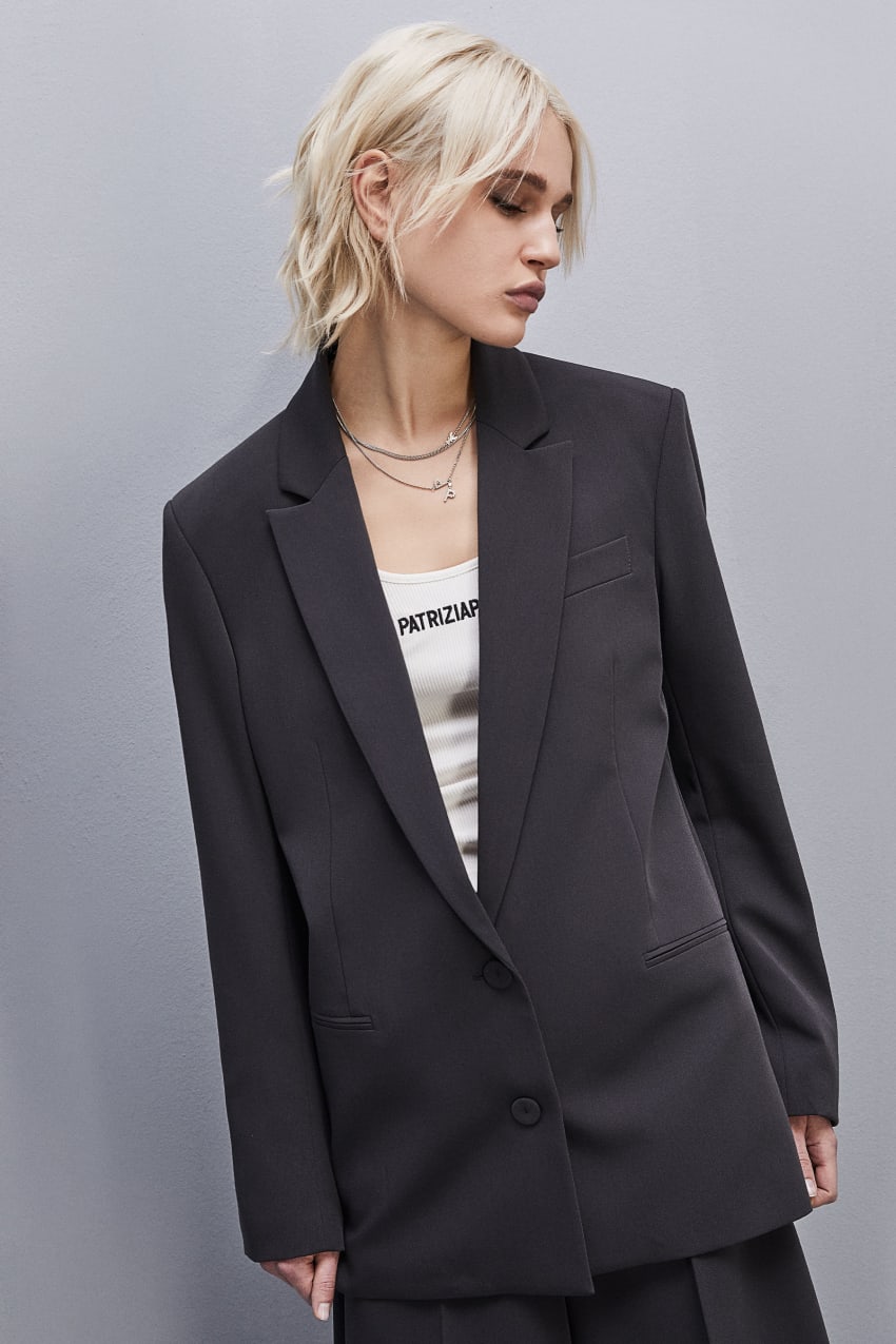 Patrizia Pepe Two-button Over Jacket In Viscose Szürke | KBZJY3705