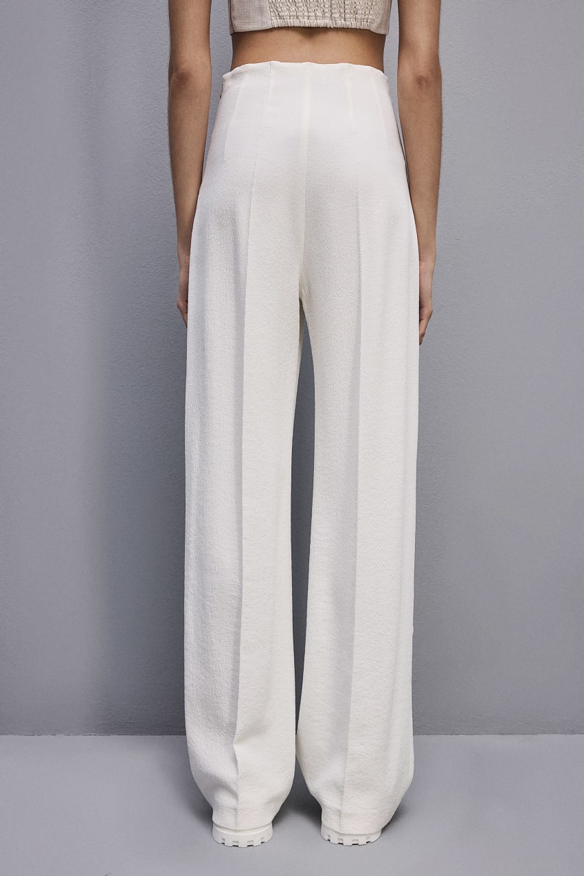 Patrizia Pepe Viscose Palazzo Pants Fehér | ZHUCT7321