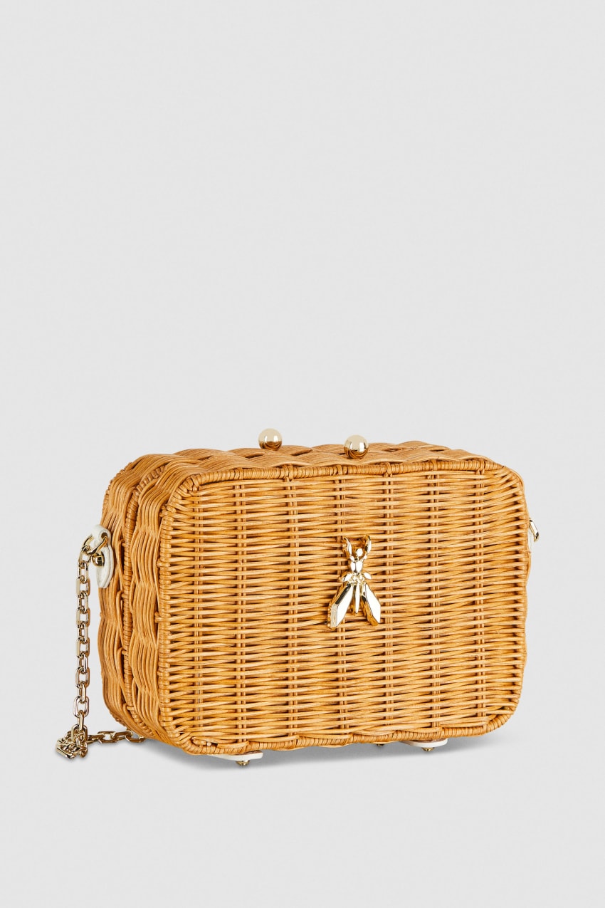 Patrizia Pepe Wicker Shoulder Bag Fehér | PDMRB2431