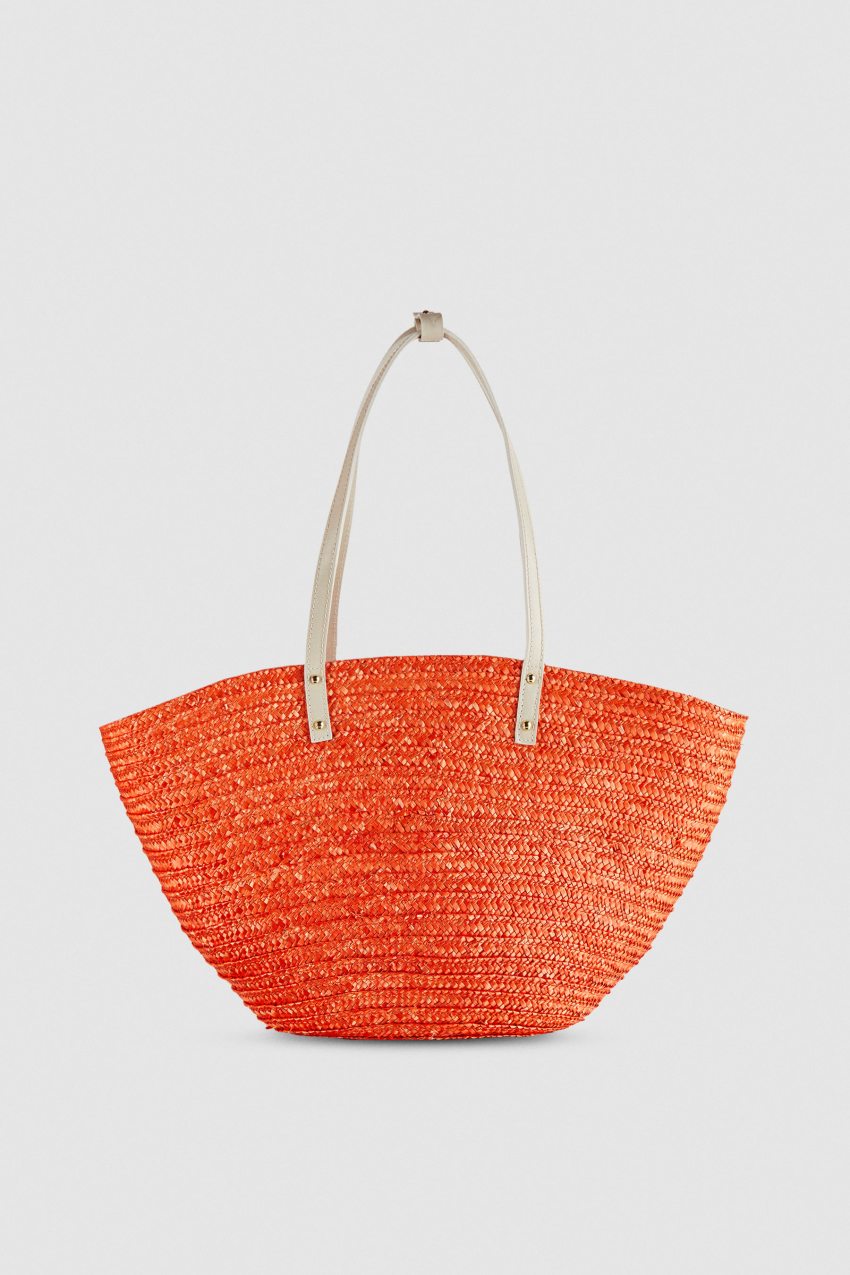 Patrizia Pepe Wide Braided Straw Shopping Bag Narancssárga | DEPVA4713