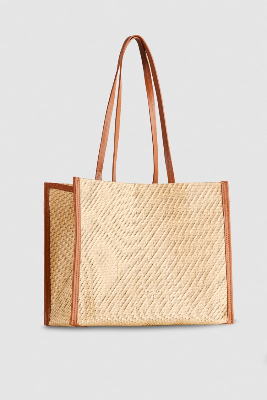 Patrizia Pepe Woven Fabric Shopping Bag Barna | YWRCH6490