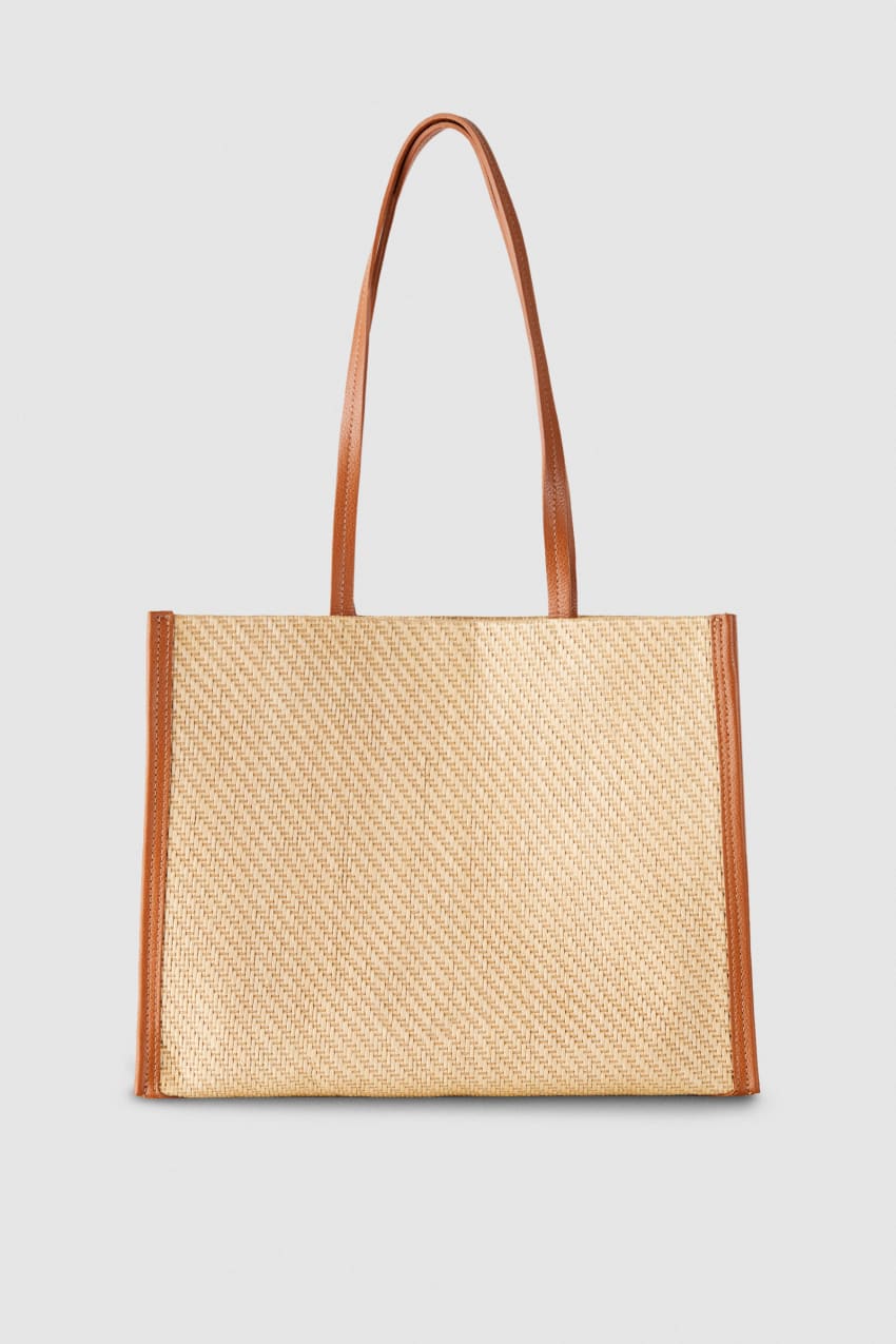 Patrizia Pepe Woven Fabric Shopping Bag Barna | YWRCH6490