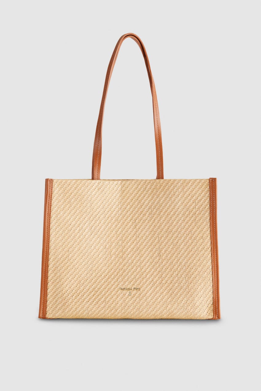 Patrizia Pepe Woven Fabric Shopping Bag Barna | YWRCH6490